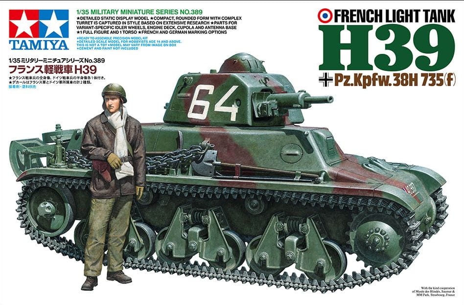 Zdjęcie dodatkowe produktu French Light Tank H39 Pz.Kpfw.38H 735(f) 1:35 Tamiya 35389