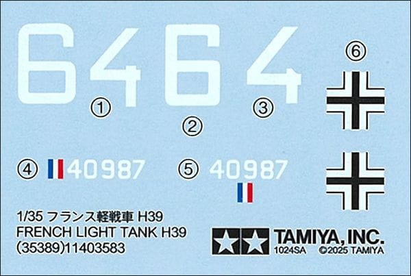 Zdjęcie dodatkowe produktu French Light Tank H39 Pz.Kpfw.38H 735(f) 1:35 Tamiya 35389
