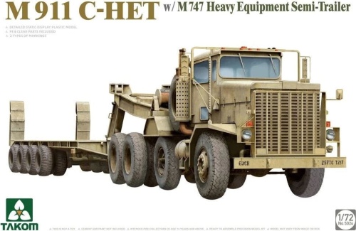 M911 C-HET z naczepą do ciężkiego sprzętu M747 1:72 Takom 5024