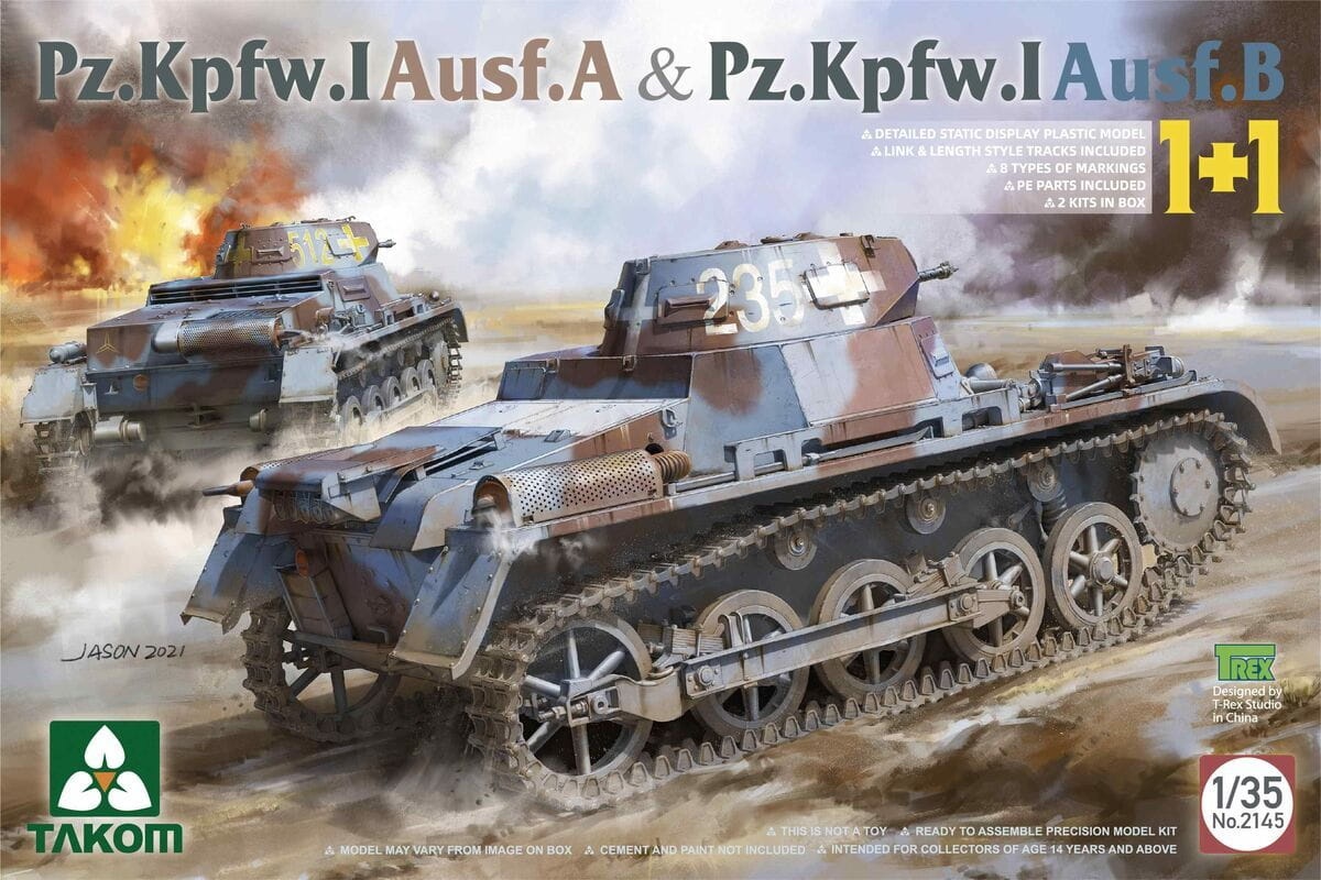 Zdjęcie główne produktu Pz.Kpfw.I Ausf.A i Pz.Kpfw.I Ausf.B 1:35 Takom 2145