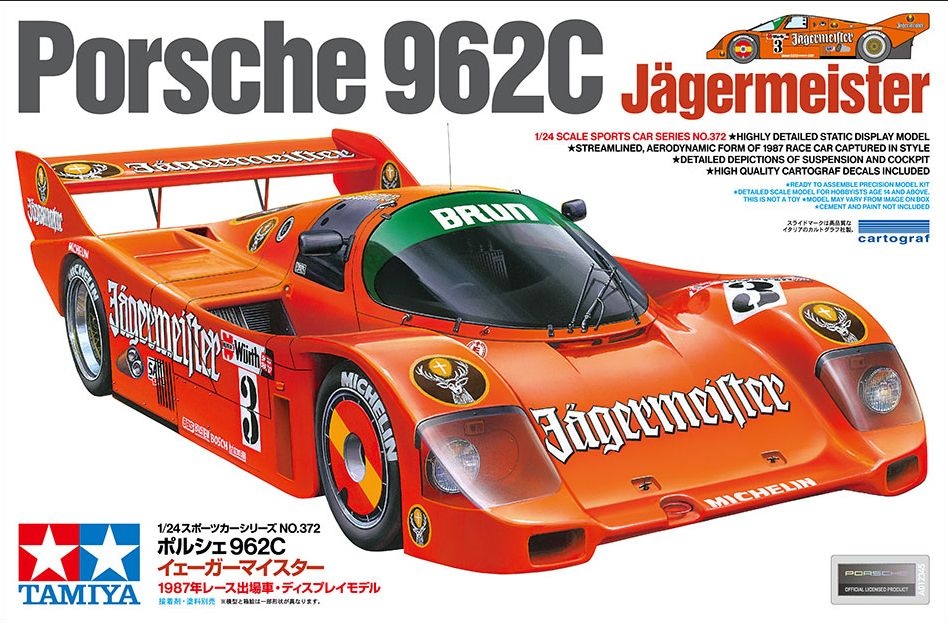 Zdjęcie główne produktu Porsche 962C Jagermeister 1:24 Tamiya 24372