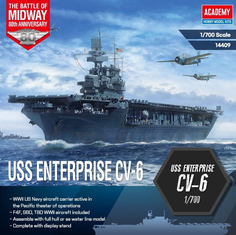 Zdjęcie dodatkowe produktu USS Enterprise CV-6 1:700 Academy 14409