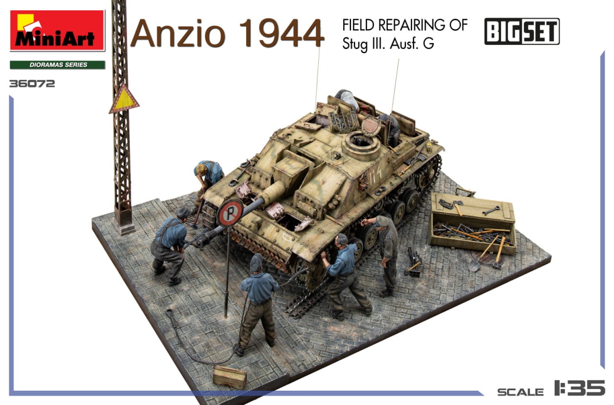 Zdjęcie dodatkowe produktu Anzio 1944 Field Reparing of StuG III. Ausf. G 1:35 MiniArt 36072