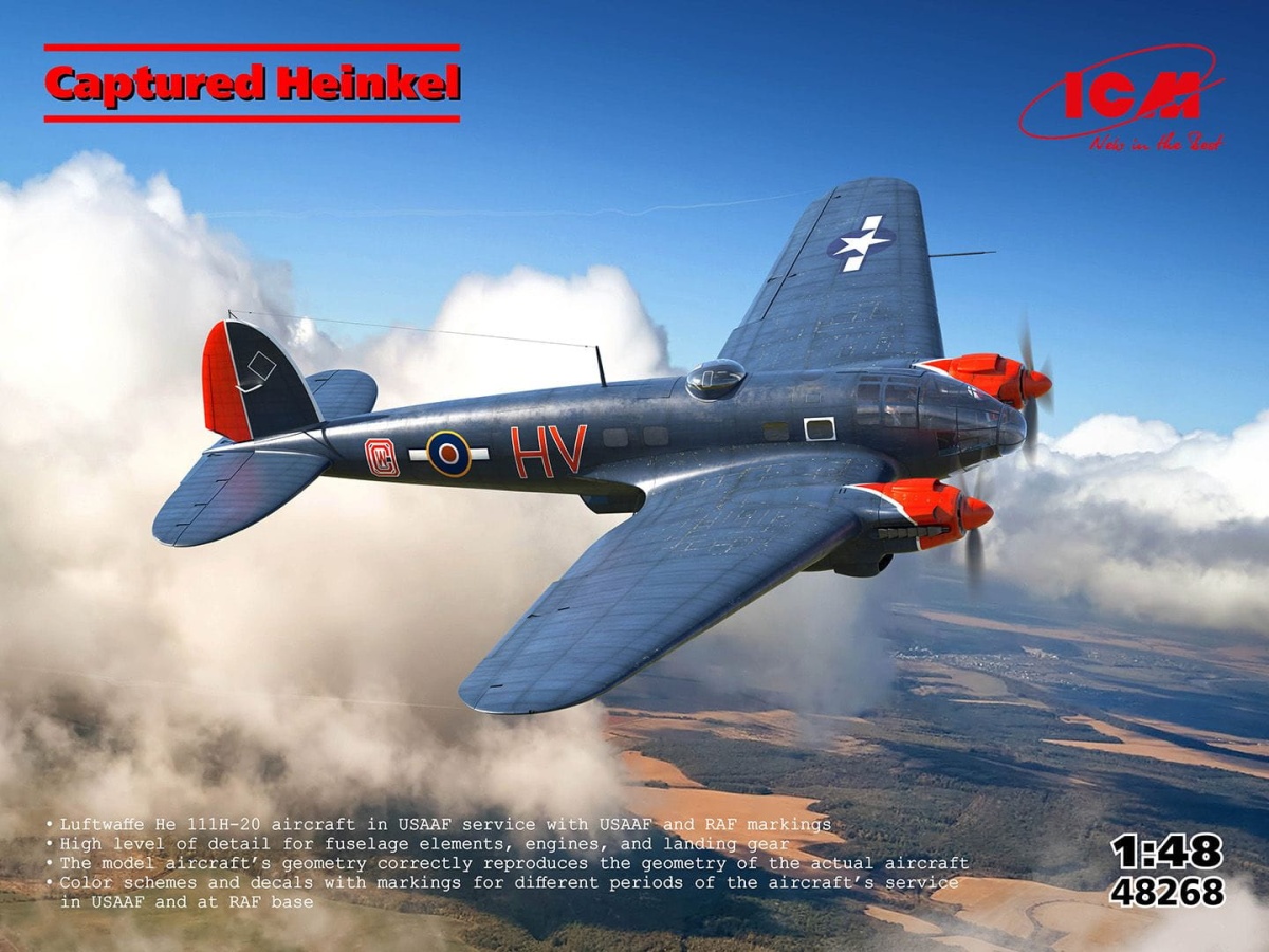 Zdjęcie główne produktu Captured Heinkel 1:48 ICM 48268