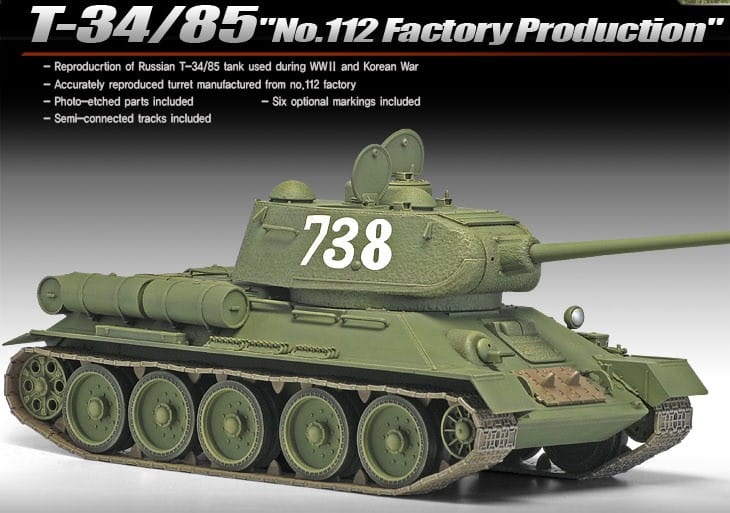 Zdjęcie dodatkowe produktu T-34/85 No. 112 Factory Production 1:35 Academy 13290