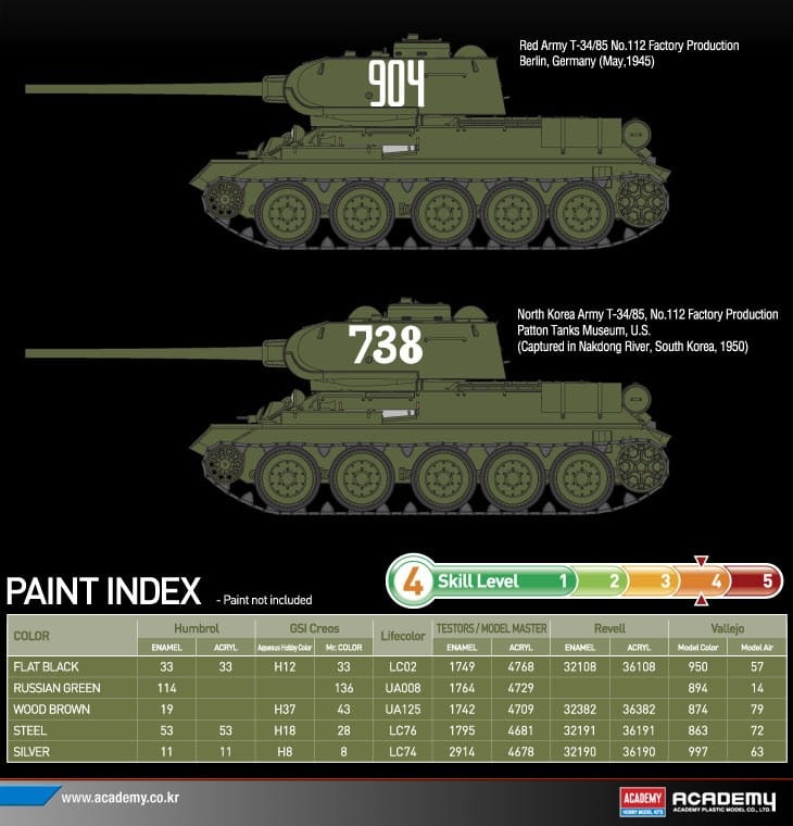 Zdjęcie dodatkowe produktu T-34/85 No. 112 Factory Production 1:35 Academy 13290
