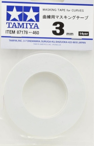 Taśma maskująca 3mm do kształtów Masking Tape for Curves 3mm Tamiya 87178