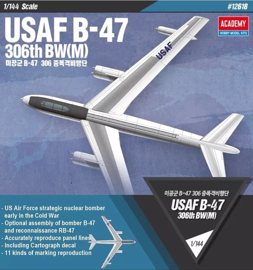 Zdjęcie dodatkowe produktu B-47 USAF 1:144 Academy 12618