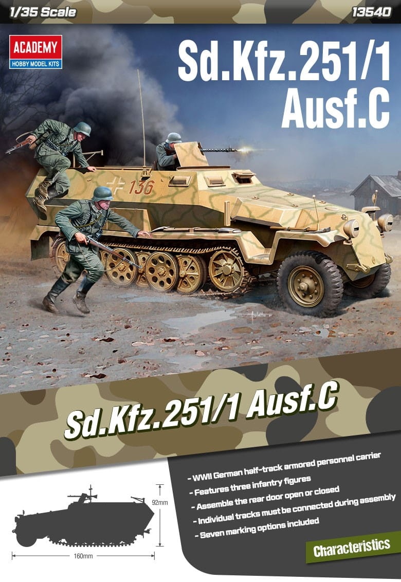 Zdjęcie dodatkowe produktu Sd.Kfz.251/1 Ausf. C 1:35 Academy 13540