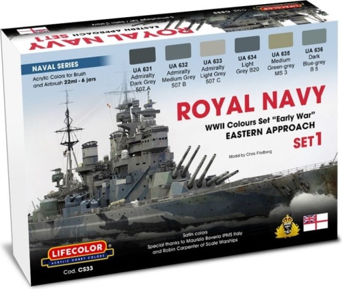 Royal Navy WWII, Set 1 Eastern Approach, Early War (farby 6x 22ml) Lifecolor CS33