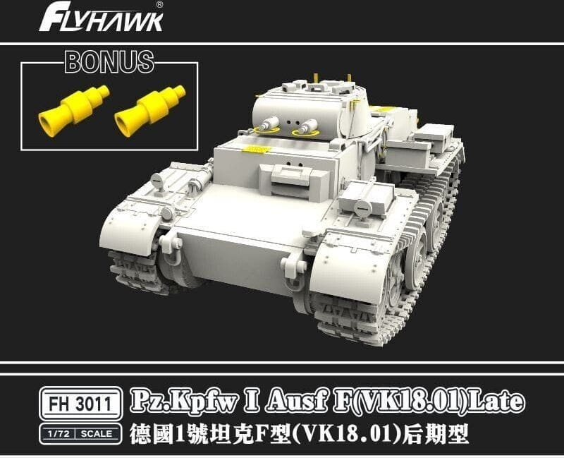 Zdjęcie dodatkowe produktu German Pz.Kpfw. I Ausf. F (VK 18.01) Late 1:72 Flyhawk 3011