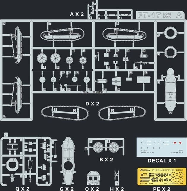 Zdjęcie dodatkowe produktu Renault FT 75 BS SPG 1:72 Flyhawk 3009