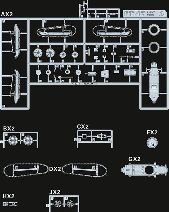 Zdjęcie dodatkowe produktu Renault FT-17 Light Tank (Cast Turret) 1:72 Flyhawk 3000