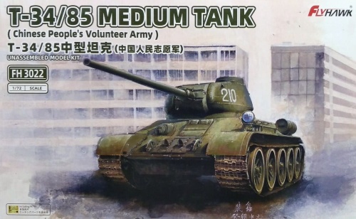 T34/85 Medium Tank (Chinese People Volunteer Army) 1:72 Flyhawk 3022