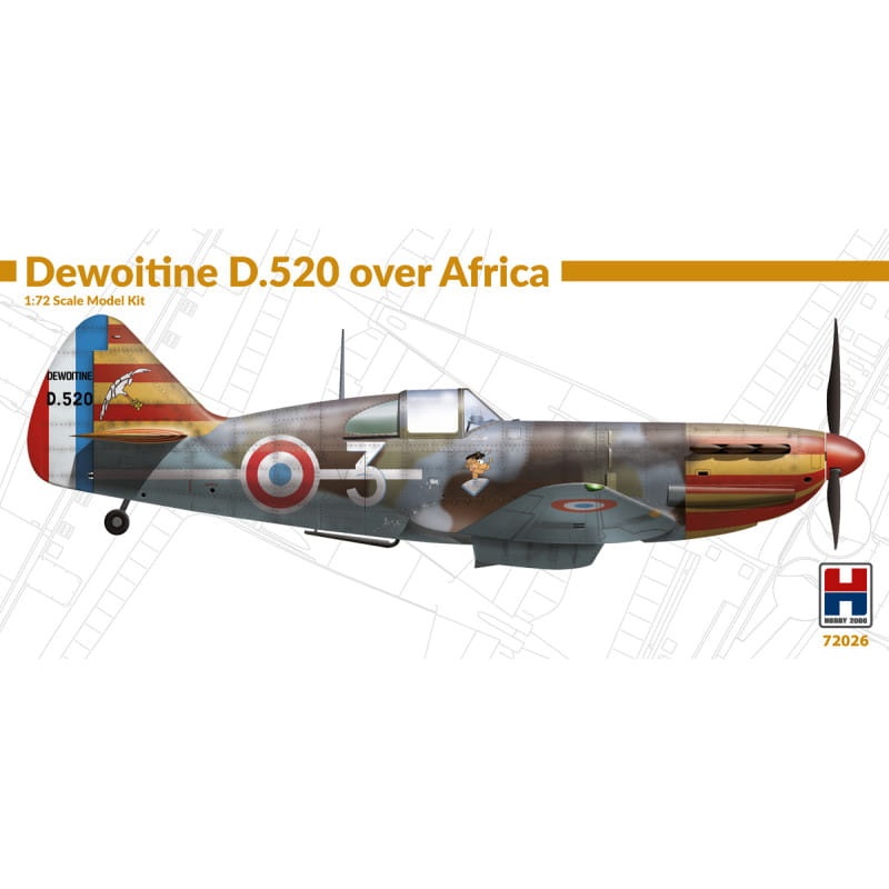 Zdjęcie główne produktu Dewoitine D.520 over Africa 1:72 Hobby 2000 72026
