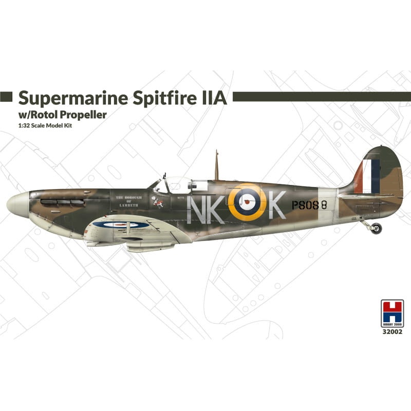 Zdjęcie główne produktu Supermarine Spitfire IIA w/Rotol Propeller 1:32 Hobby 2000 32002