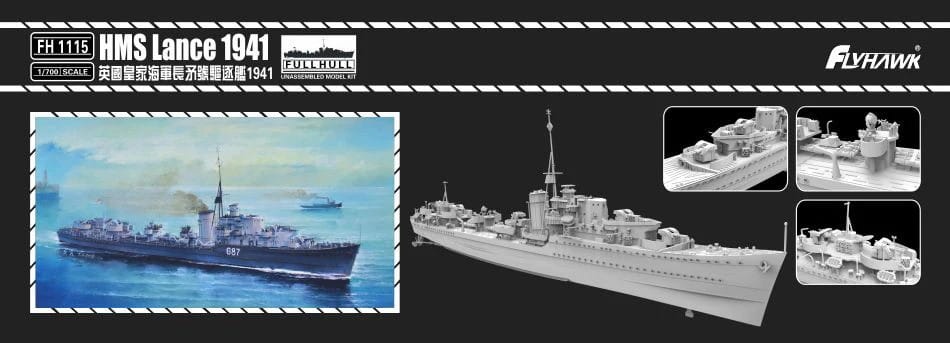 Zdjęcie dodatkowe produktu HMS Lance 1941 1:700 Flyhawk 1115
