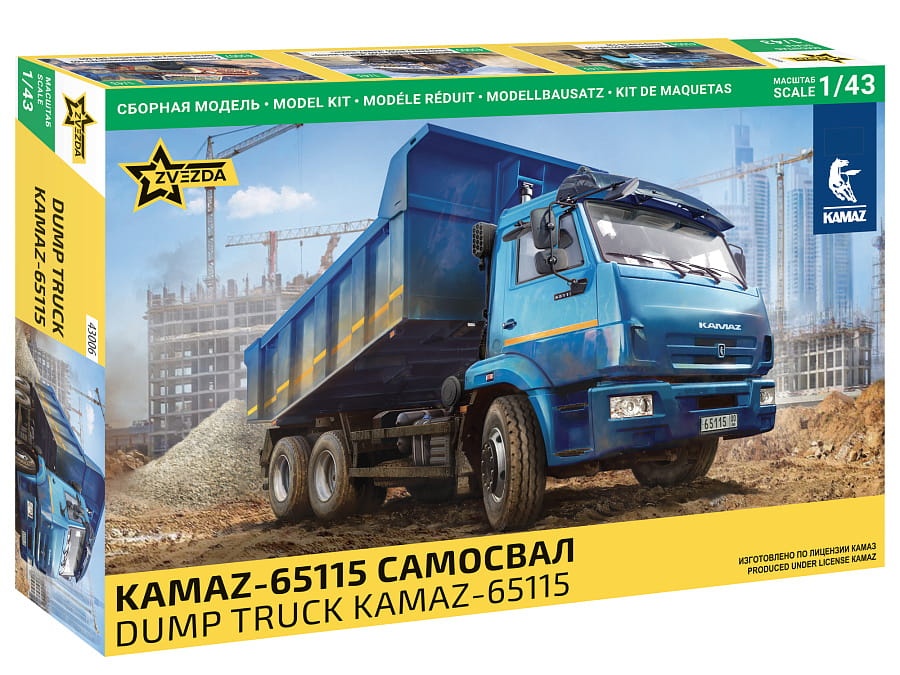 Zdjęcie główne produktu Wywrotka Kamaz-65115 1:43 Zvezda 43006