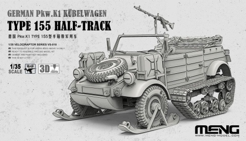 German Pkw.K1 Kubelwagen Type 155 Half-Track 1:35 Meng VS018