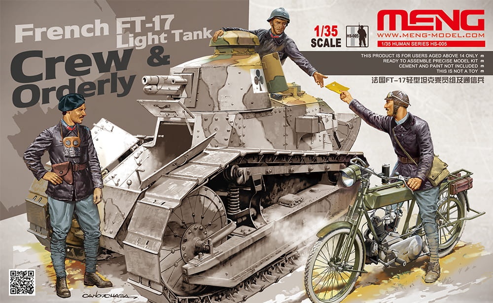 Zdjęcie główne produktu Załoga francuskiego czołgu lekkiego FT-17 wraz z porządkowym 1:35 Meng HS005