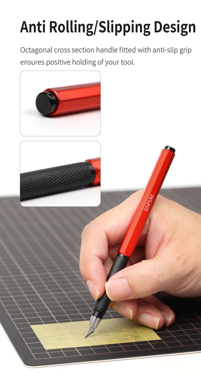 Zdjęcie dodatkowe produktu Nóż hobbystyczny z szerokim ostrzem DSPIAE AT-DK01