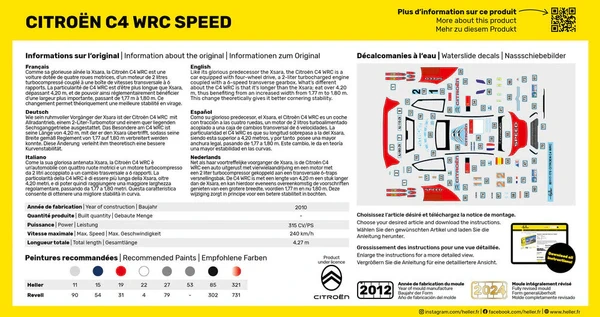 Zdjęcie dodatkowe produktu Citroen C4 WRC Speed Starter Set 1:43 Heller 56117