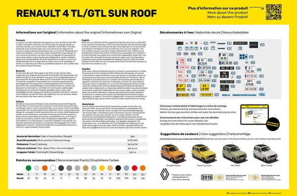 Zdjęcie dodatkowe produktu Renault 4 TL/GTL Sun Roof Starter Kit 1:24 Heller 58704