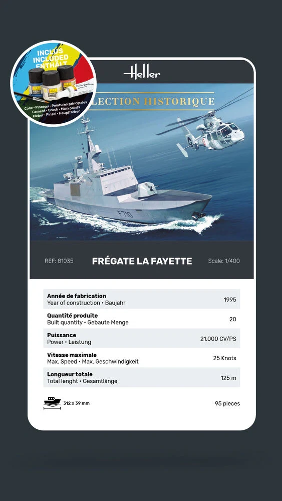 Zdjęcie dodatkowe produktu Fregate La Fayette Starter Kit 1:400 Heller 57035
