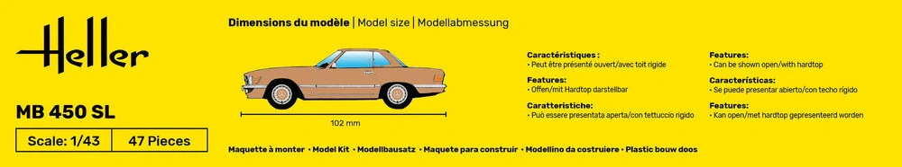 Zdjęcie dodatkowe produktu Mercedes Benz 450 SL Starter Kit 1:43 Heller 56171