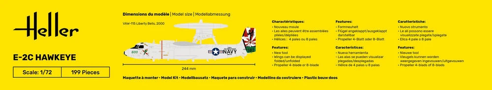 Zdjęcie dodatkowe produktu E-2C Hawkeye Starter Kit 1:72 Heller 58300