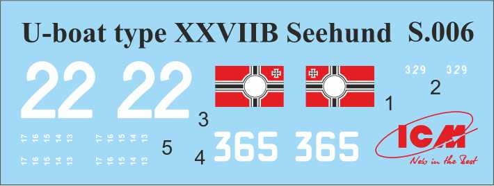 Zdjęcie dodatkowe produktu Niemiecki miniaturowy okręt podwodny U-Boat Typ XXVIIB Seehund (wersja wczesna) 1:72 ICM S006