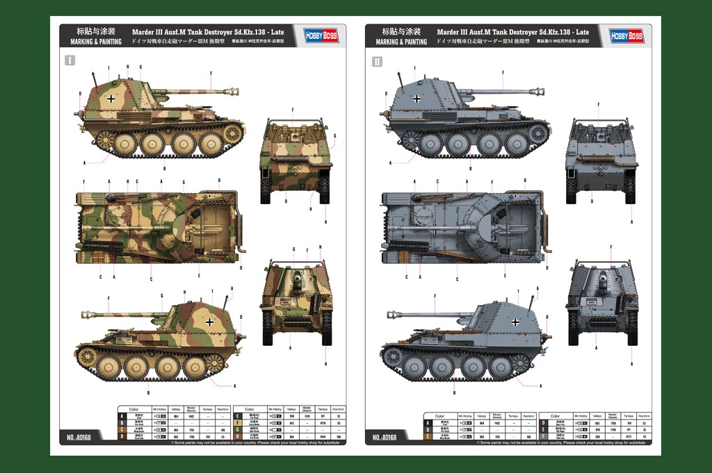 Zdjęcie dodatkowe produktu Niszczyciel czołgów Sd.Kfz.138 Marder III Ausf.M późna wersja 1:35 Hobby Boss 80168