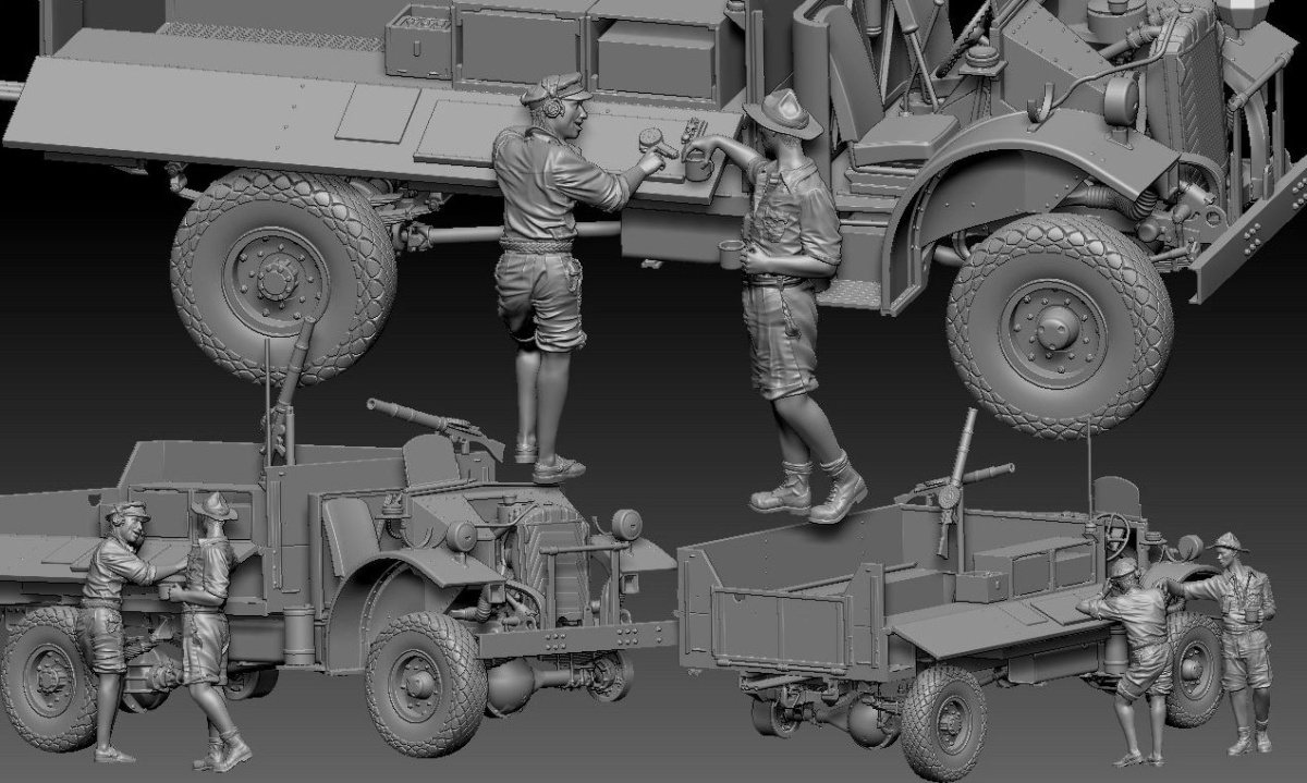 Zdjęcie dodatkowe produktu Zestaw figurek załogi LRDG 3 1:35 Thunder Models F35004