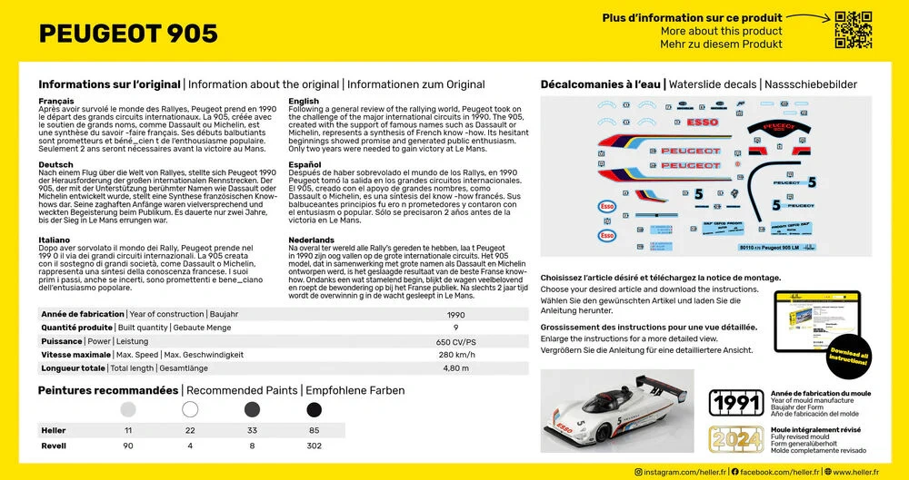 Zdjęcie dodatkowe produktu Peugeot 905 Starter Kit 1:43 Heller 56110