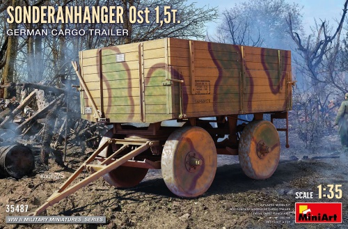 Sonderanhanger Ost 1.5t. German Cargo Trailer 1:35 MiniArt 35487
