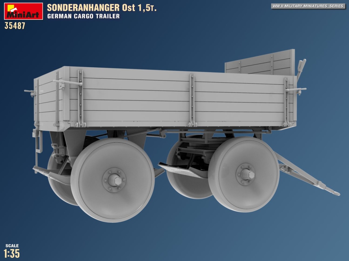 Zdjęcie dodatkowe produktu Sonderanhanger Ost 1.5t. German Cargo Trailer 1:35 MiniArt 35487