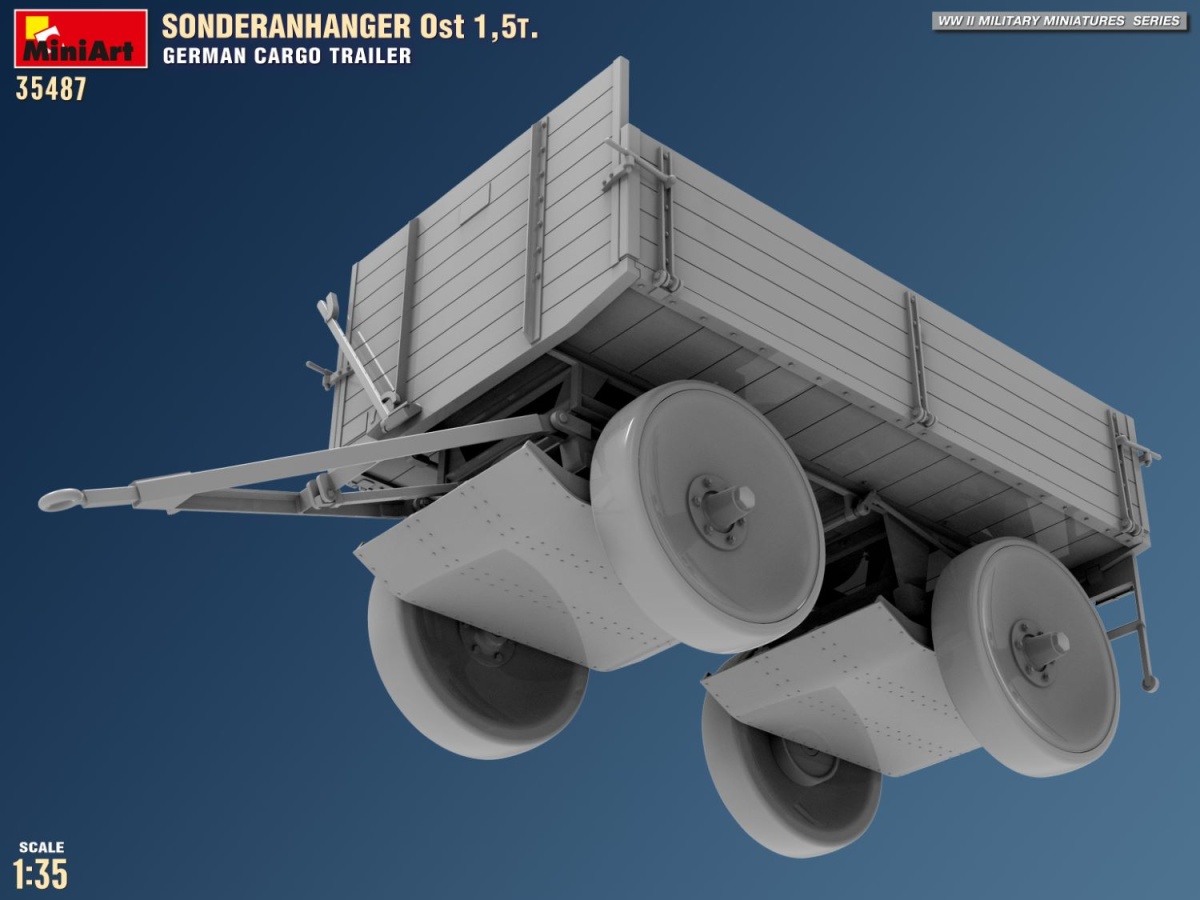 Zdjęcie dodatkowe produktu Sonderanhanger Ost 1.5t. German Cargo Trailer 1:35 MiniArt 35487