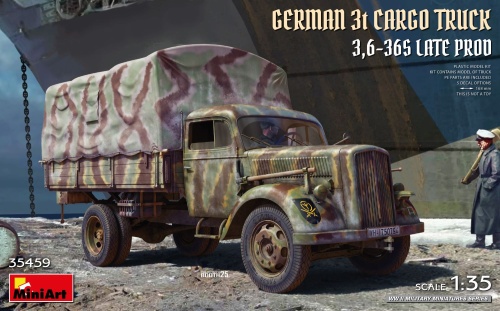German 3t Cargo Truck 3,6-36S Late Prod 1:35 MiniArt 35459