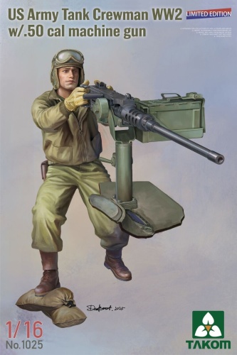 Członek załogi czołu US Army WW2 z karabinem kal. 50 1:16 Takom 1025