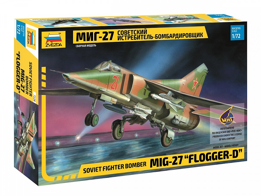 Zdjęcie główne produktu Soviet Fighter Bomber MiG-27 Flogger-D 1:72 Zvezda 7228