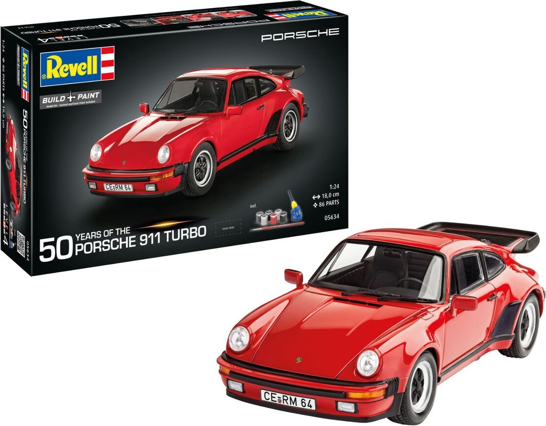 Zdjęcie główne produktu Porsche 911 Turbo 50th Anniversary (Zestaw upominkowy) 1:24 Revell 05634
