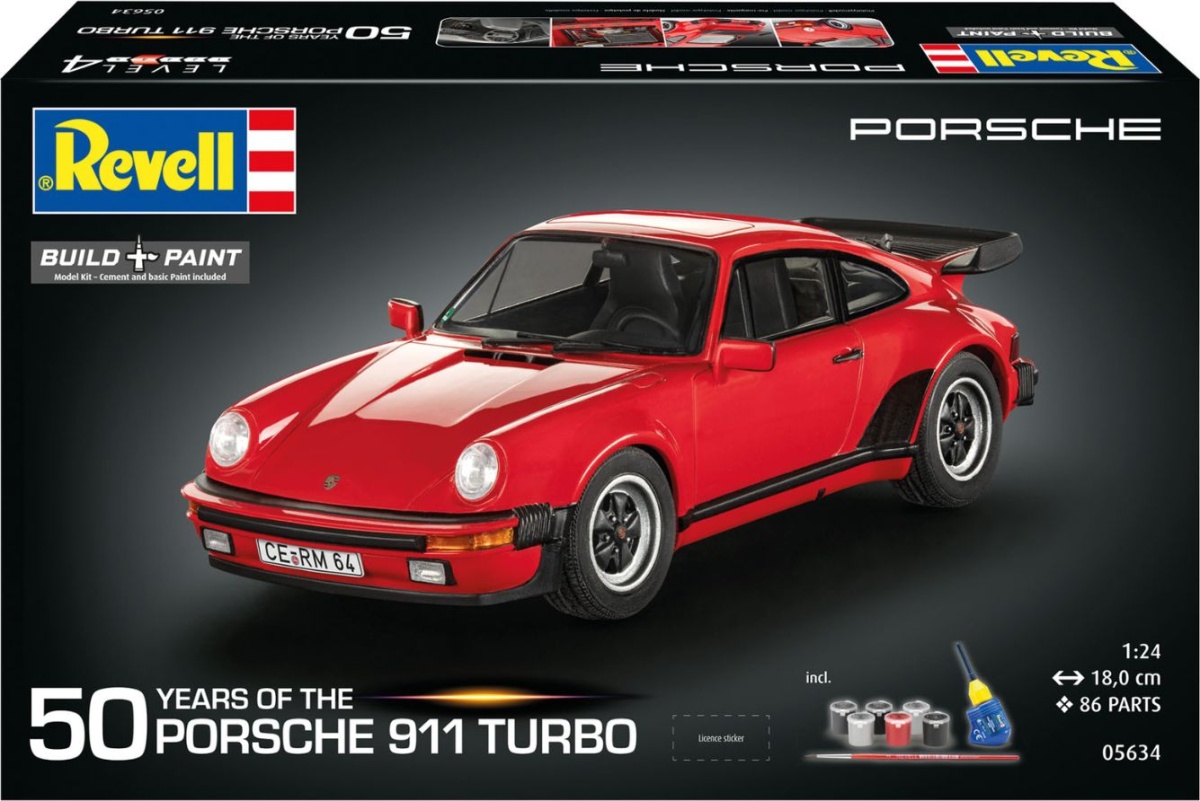 Zdjęcie dodatkowe produktu Porsche 911 Turbo 50th Anniversary (Zestaw upominkowy) 1:24 Revell 05634