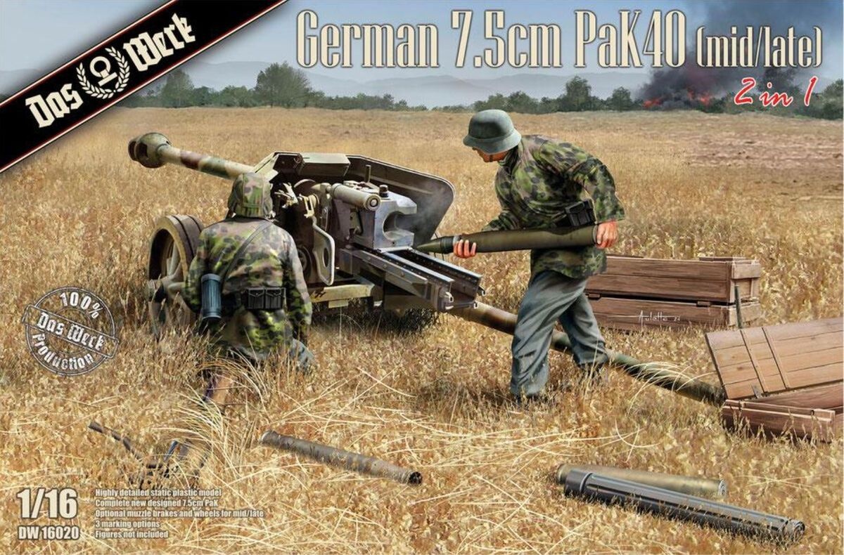 Zdjęcie główne produktu German 7,5cm Pak 40 (mid/late) 1:16 Das Werk 16020