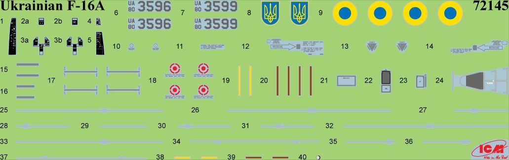 Zdjęcie dodatkowe produktu F-16AM ukraińskich sił powietrznych z PAG-14 1:72 ICM 72145