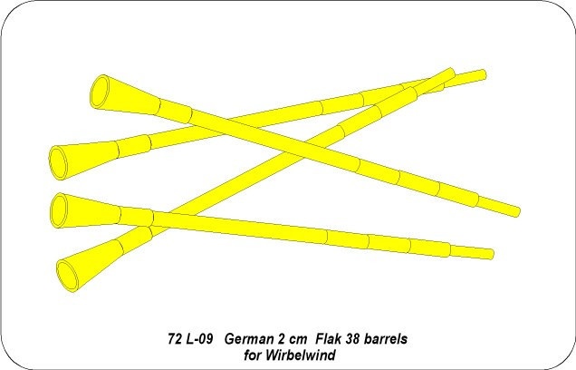 Zdjęcie dodatkowe produktu Lufa Flak 38 x 4 do Wirbelwind ABER 72L09