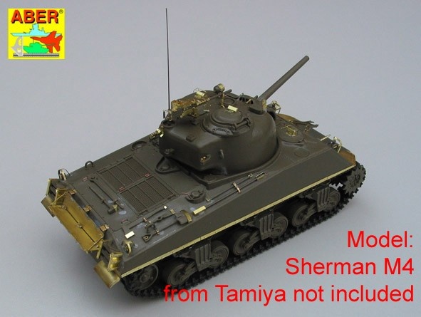 Zdjęcie dodatkowe produktu Elementy fototrawione: amerykański czołg średni Sherman M4, M4A1, M4A3 1:35 ABER 35032