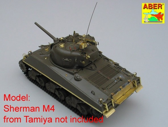 Zdjęcie dodatkowe produktu Elementy fototrawione: amerykański czołg średni Sherman M4, M4A1, M4A3 1:35 ABER 35032