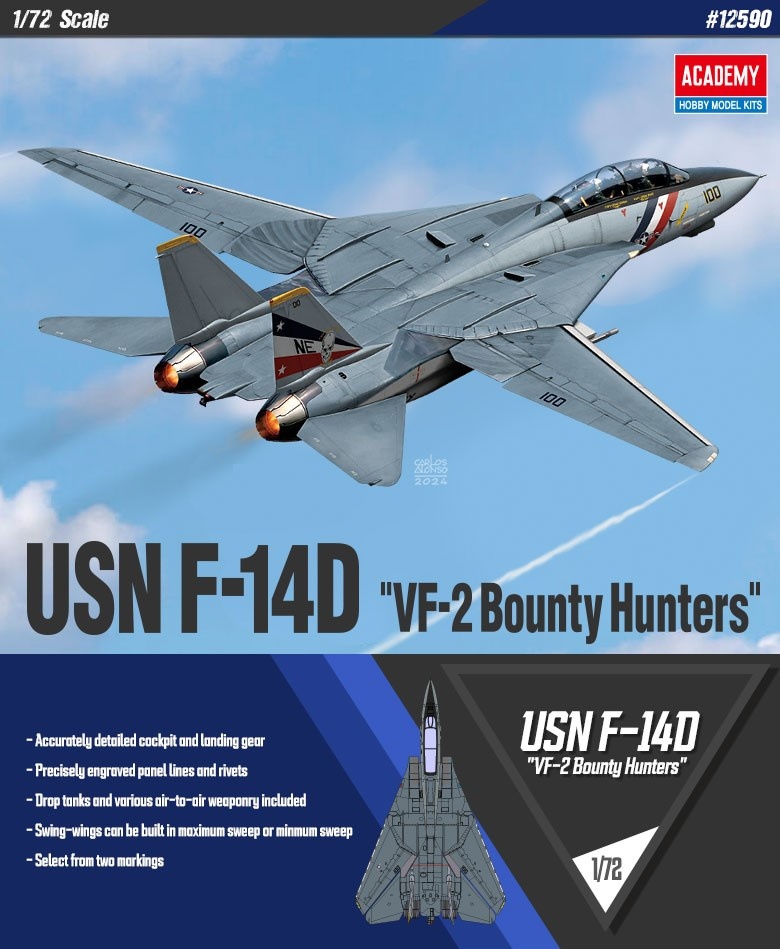 Zdjęcie dodatkowe produktu USN F-14D "VF-2 Bounty Hunters" 1:72 Academy 12590