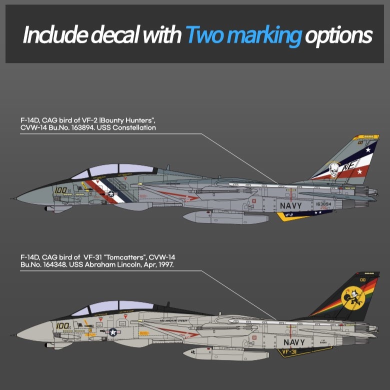 Zdjęcie dodatkowe produktu USN F-14D "VF-2 Bounty Hunters" 1:72 Academy 12590