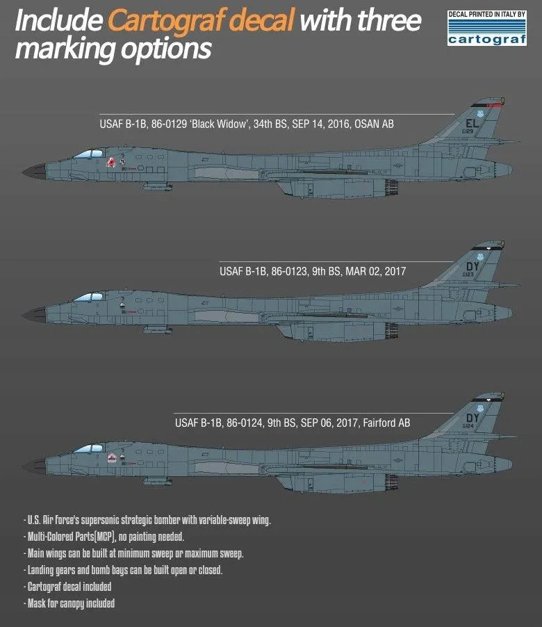 Zdjęcie dodatkowe produktu USAF B-1B 1:144 Academy 12620